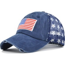 Afun Yeni Yaz Yıkanmış Beyzbol Şapkası Nefes Alabilir Örgü Vizör Havalandırma Ayarlanabilir Amerikan Bayrağı Eş Şapkası Yıldız Moda Örgü Kapaklar (Yurt Dışından)