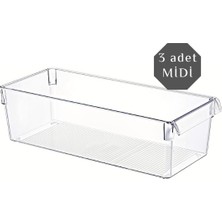 Nandy Home Midi Tall Clear Buzdolabı & Dolap İçi Düzenleyici Organizer 3 Adet