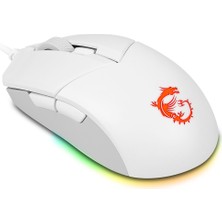 Msi Gg Clutch GM11 White Gaming Mouse 5.000 Dpi Optik Rgb LED Oyuncu Faresi Beyaz