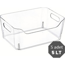 Nandy Home 5 lt Clear Buzdolabı & Dolap İçi Düzenleyici Organizer 3 Adet 27 x 19 x 11.5 cm