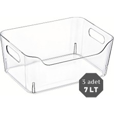 Nandy Home 7 lt Clear Buzdolabı & Dolap İçi Düzenleyici Organizer 3 Adet 30.5 x 21.5 x 12.5 cm