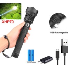 Guangdong Spirit XHP70 Süper Parlak LED El Feneri Şarj Edilebilir Ekranlı Şarj Edilebilir USB (Yurt Dışından)