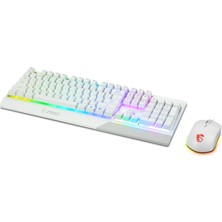 MSı Vigor GK30 Combo White Rgb Türkçe Clutch GM11 White Gaming Klavye Mouse Set Beyaz