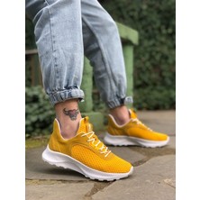 XON1333 Triko Yüksek Taban Tarz Sneakers Sarı Erkek Spor Ayakkabısı