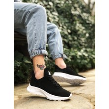 Xon1 333 Triko Yüksek Taban Tarz Sneakers Siyah Beyaz Erkek Spor Ayakkabısı