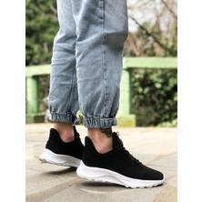 Xon1 333 Triko Yüksek Taban Tarz Sneakers Siyah Beyaz Erkek Spor Ayakkabısı