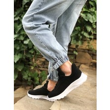 Xon1 333 Triko Yüksek Taban Tarz Sneakers Siyah Beyaz Erkek Spor Ayakkabısı