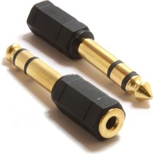 Aogo 3.5mm To 6.3mm Çevirici 6.3 mm Erkek 3.5 mm Dişi Adaptör Stereo Kulaklık Mikrofon Dönüştürücü Jakı