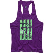 Bluu Hmblegr Mor Fitness Gym Tank Top Sporcu Atleti Nefes Alabilir Kumaş ile Şık Tasarım