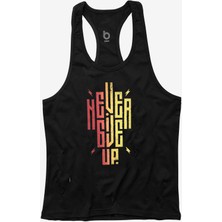 Bluu Ngup-X Siyah Fitness Gym Tank Top Sporcu Atleti Nefes Alabilir Kumaş ile Şık Tasarım