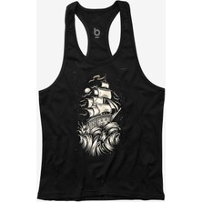 Bluu Wave Fitness Gym Tank Top Siyah Sporcu Atleti %100 Pamuklu Nefes Alabilir Kumaş