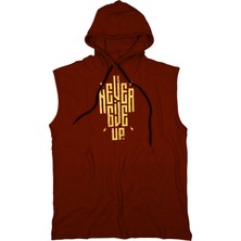 Bluu Ngup Unisex Kapşonlu Kolsuz T-Shirt Fitness Atleti Nefes Alabilir Pamuklu Kumaş ile Rahatlık