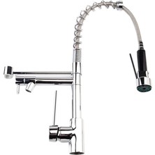 Guangdong Spirit Düz Pull Down Püskürtücü Mutfak Bataryası Fırçalanmış Nikel Tek Delik Kolu Güverte