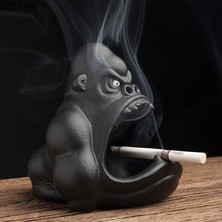 Guangdong Spirit Seramik Karikatür Hayvan Küllük Orangutan Kül Önleyici Araba Büyük Kapasiteli Küllük Oturma Odası Ofis Dekorasyon Hediye