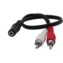 Dişi Stereo Lale Kablo Dişi 3.5 mm Rca Kablo Stereo 3.5mm Dişi 2x Rca Erkek Ses Çevirici Kablo