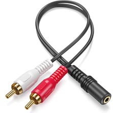 Dişi Stereo Lale Kablo Dişi 3.5 mm Rca Kablo Stereo 3.5mm Dişi 2x Rca Erkek Ses Çevirici Kablo