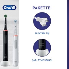 Oral-B Pro 3 - 3900 - Siyah Beyaz 2'li Elektrikli Diş Fırçası Seti