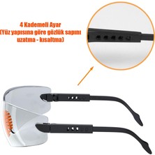 BADEM10 Baymax Iş Güvenlik Gözlüğü Koruyucu Silikonlu Çapak Gözlük S300 Şeffaf