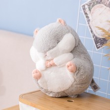 Sanlindousanlindou 18Cm Sevimli Hamster Peluş Hayvan Oyuncak - Gri (Yurt Dışından)