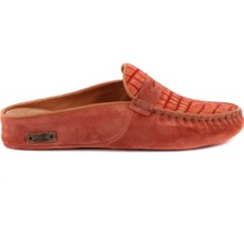 Mammamia Sail Lakers - Kiremit Süet Croco Desenli Kadın Ev Terliği