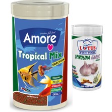 Amore Tropical Mix Selection 250 ml + Lotus Spirulina Garlic 100 ml Tropikal Balık Yemi