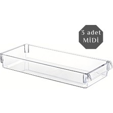 Nandy Home Midi New Clear Buzdolabı & Dolap İçi Düzenleyici Organizer 3 Adet