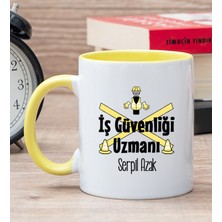 Hediye Dükkanı Kişiye Özel İş Güvenliği Uzmanı Sarı Kupa Bardak