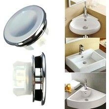 Guangdong Spirit 4 Adet Seramik Sanatsal Lavabo Yedek Banyo Yuvarlak Lavabo Taşma Kapağı Düzenli Krom Trim -(Yurt Dışından)