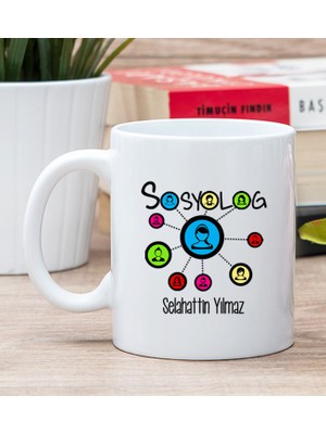 Hediye Dükkanı Kişiye Özel  Sosyolog Beyaz Kupa Bardak