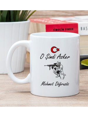 Hediye Dükkanı Kişiye Özel  Askere Hediye Beyaz Kupa Bardak