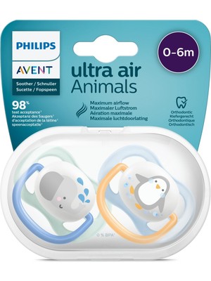 Philips Avent Ultra Air Animals 2li Emzik 0-6 Ay - Erkek