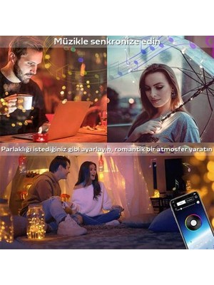 Polhammobile Polham 5 Metre Bluetooth Bağlantılı Telefon Ile Kontrol Edilebilen LED Lamba, Rgb Işıklı Süs Lambası