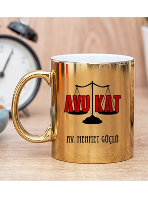 Hediye Dükkanı Kişiye Özel Avukat Gold Kupa Bardak
