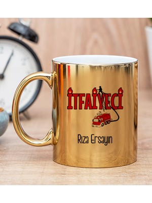 Hediye Dükkanı Kişiye Özel Itfaiyeci Gold Kupa Bardak