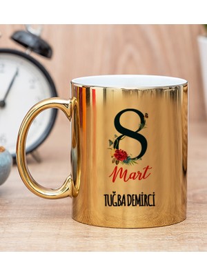 Hediye Dükkanı Kişiye Özel Kadınlar Gününe Özel Gold Kupa Bardak