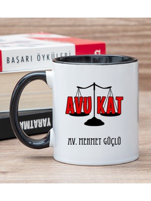 Hediye Dükkanı Kişiye Özel Avukat Siyah Kupa Bardak