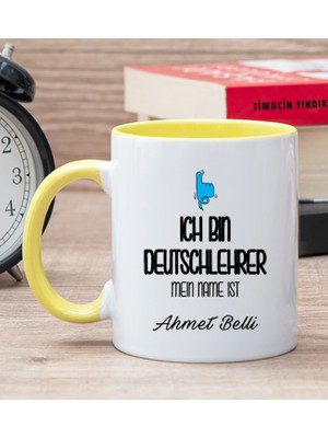 Hediye Dükkanı Kişiye Özel Erkek Almanca Öğretmeni Sarı Kupa Bardak