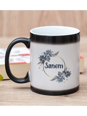 Hediye Dükkanı Kişiye Özel Çiçek Desenli İsme Özel Sihirli Kupa Bardak