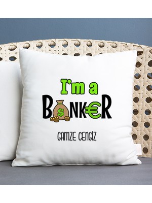 Hediye Dükkanı Kişiye Özel  Bankacı Kare Yastık