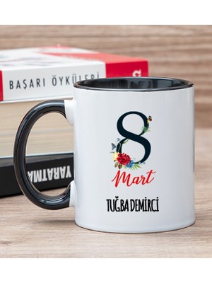 Hediye Dükkanı Kişiye Özel Kadınlar Gününe Özel Siyah Kupa Bardak