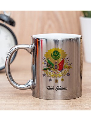 Hediye Dükkanı Kişiye Özel Osmanlı Armalı Silver Kupa Bardak