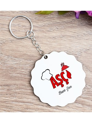 Hediye Dükkanı Kişiye Özel  Aşçı Ahşap Anahtarlık