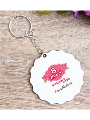 Hediye Dükkanı Kişiye Özel  Kadınlar Günü Hediyesi Ahşap Anahtarlık