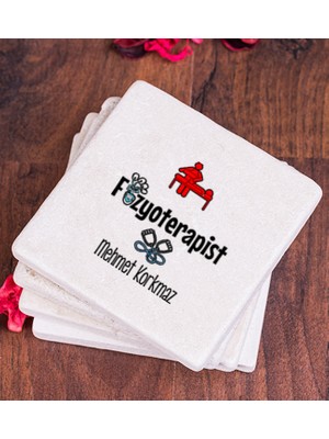 Hediye Dükkanı Kişiye Özel  Fizyoterapist Taş Bardak Altlığı