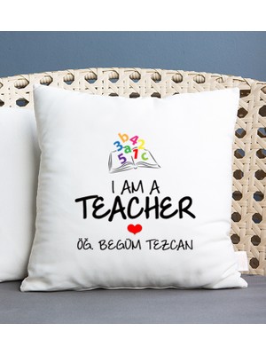 Hediye Dükkanı Kişiye Özel  Öğretmen Kare Yastık