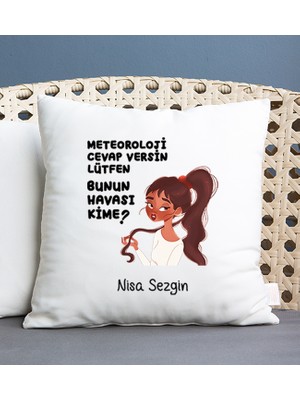 Hediye Dükkanı Kişiye Özel  Bunun Havası Kime Kare Yastık