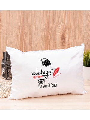 Hediye Dükkanı Kişiye Özel  Edebiyat Öğretmeni Dikdörtgen Yastık