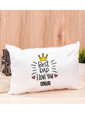 Hediye Dükkanı Kişiye Özel  Best Dad Dikdörtgen Yastık