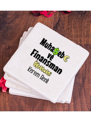 Hediye Dükkanı Kişiye Özel  Muhasebe ve Finansman Öğretmeni Taş Bardak Altlığı