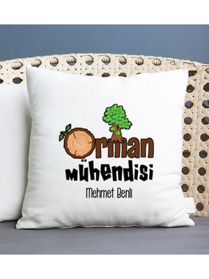 Hediye Dükkanı Kişiye Özel  Orman Mühendisi Kare Yastık